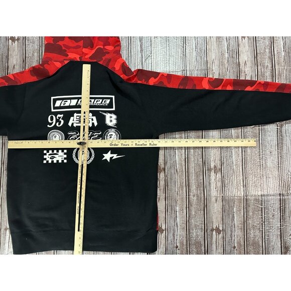 A Bathing Ape BAPE FW19 pullover Hoodie color Red Camo size XL - Picture 6 of 8